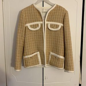 Sandro Tailored Jacket In Fancy Tweed